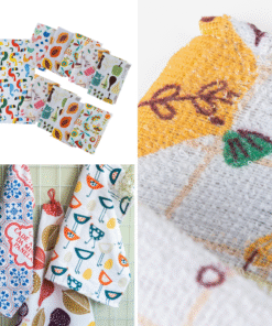 Kit 12 Pçs Pano de Copa Prato para Cozinha Chef 35x55cm Estampado