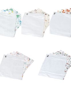 Kit 5 Pçs Saco Organizador Bebê e Infantil Impermeável com Visor e Zíper