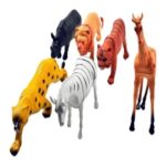 6 Animal Borracha Safari Tigre Girafa Leão Zebra Elefante - Imagem 3