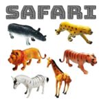 6 Animal Borracha Safari Tigre Girafa Leão Zebra Elefante - Imagem 2