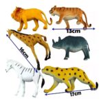 6 Animal Borracha Safari Tigre Girafa Leão Zebra Elefante - Imagem 4