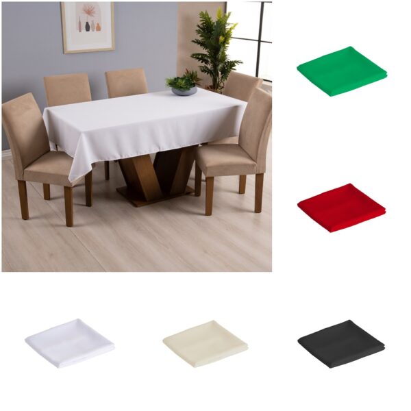 Toalha de Mesa 4 Lugares Basic 1,45x1,40m Liso Tecido Oxford