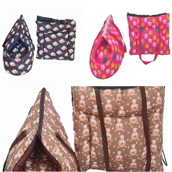 Kit 2 Pçs Bolsa de Transporte e Cama Iglu Pet 2 em 1 e Colchonete Portátil Amora Top Impermeável Amora Pop Dog