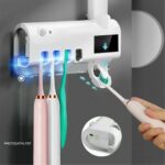 Suporte Dispenser Pasta De Dente Escova Com Esterilizador Uv - Imagem 2
