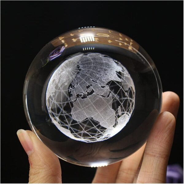 Luminária Bola De Cristal 3d Led  Planeta Terra