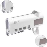 Suporte Dispenser Pasta De Dente Escova Com Esterilizador Uv - Imagem 4