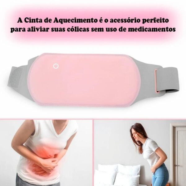CintaTérmica Para Cólica Menstrual Alívio Dor Cinta Quente Almofada Aliviador  Menstrual