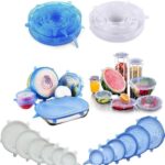 Kit com 12 Tampas de Silicone Reutilizável para Panelas Formas Elástica Panela Pote Universal Flexível Lavável - Imagem 5