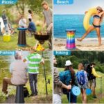 Banco Retrátil Colorido Portátil com Alça Telescópica Banquinho Dobrável Ajustável Pesca Camping Caminhada - Imagem 11