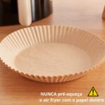 50pcs Air Fryer Paper Air Fryer Papel fritadeira de ar forro de papel descartável Descartável Forrado Assar Papel Air Fryer - Imagem 3