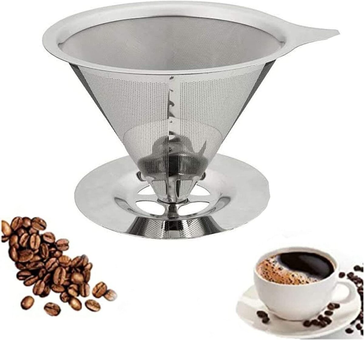 Coador de Café Inox Grande Lavável Reutilizável SEM Filtro Cozinha Premium - Imagem 2