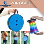 Banco Retrátil Colorido Portátil com Alça Telescópica Banquinho Dobrável Ajustável Pesca Camping Caminhada - Imagem 4