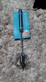 Batedor de ovos manual  fouet profissional semi automático prateado de aço inox - Imagem 2