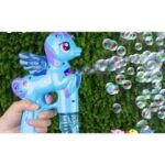 Brinquedo Unicórnio Fazer Bolhas De Sabão Musical Com Led - Imagem 3