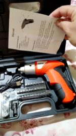 Furadeira Elétrica Parafusadeira Sem Fio 220rpm 100V/240V com Kit Maleta com 45 Peças - Imagem 3