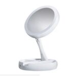 Espelho com Led De Mesa Com Aumento 10x Led luz Dobravel Para Maquiagem - Imagem 5
