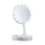 Espelho com Led De Mesa Com Aumento 10x Led luz Dobravel Para Maquiagem - Imagem 2
