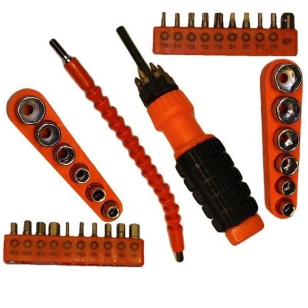 Jogo Chave Fenda Bits 43 Peças Extensor Flexível