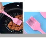 Kit Utensílios De Silicone Maciço Espátulas Concha Cozinha ROSA - Imagem 6