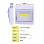 abajur luz de emergência Cob led interruptor luz da noite lâmpada de parede magnética aaa bateria operado sem fio armário da garagem - Imagem 3