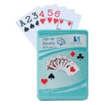 Baralho 100% Plástico 2 Jogos de 54 Cartas Tradicional Jogo de Cartas Estojo de Metal - Imagem 6