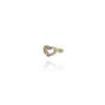 Piercing Fake Com Coração de Zircônias Coloridas Banhado em Ouro 18k (PI0010) - Imagem 2