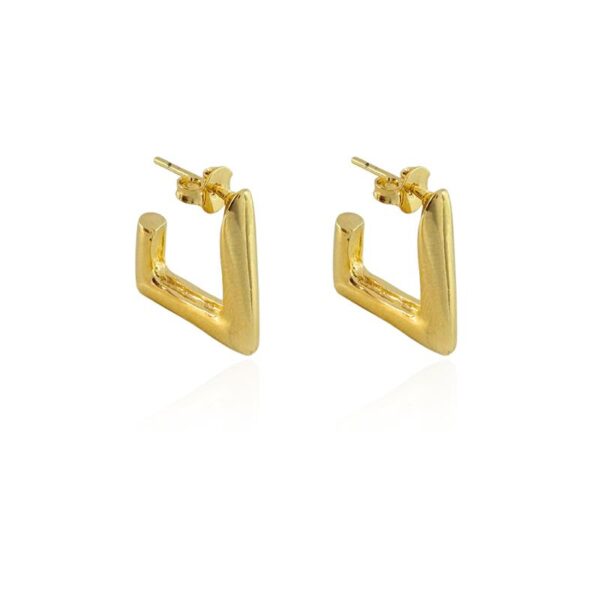 BRINCO ARGOLA GEOMÉTRICA LISA BANHADO A OURO (02011220)