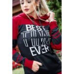 Blusa de Frio Feminina Tricot Moda Blogueira Com Touca - Imagem 4