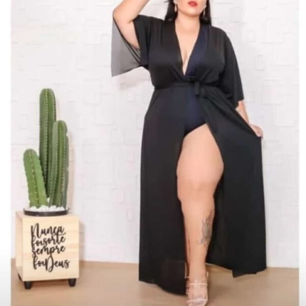 Saída de Praia Plus Size Longa Moda Plus Size