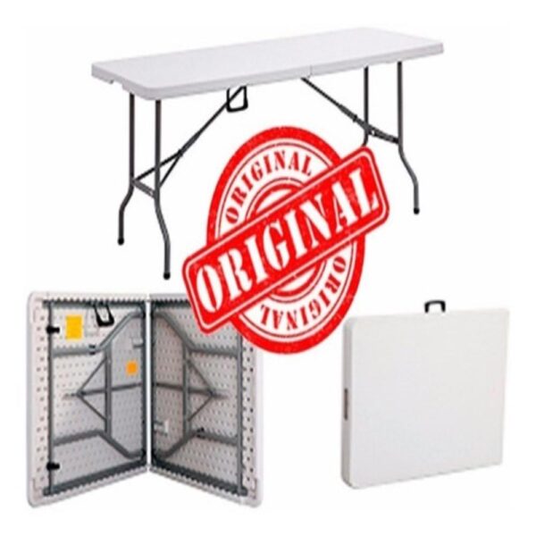 Mesa Dobrável 1,83m Gigante Vira Maleta 400kg para Camping