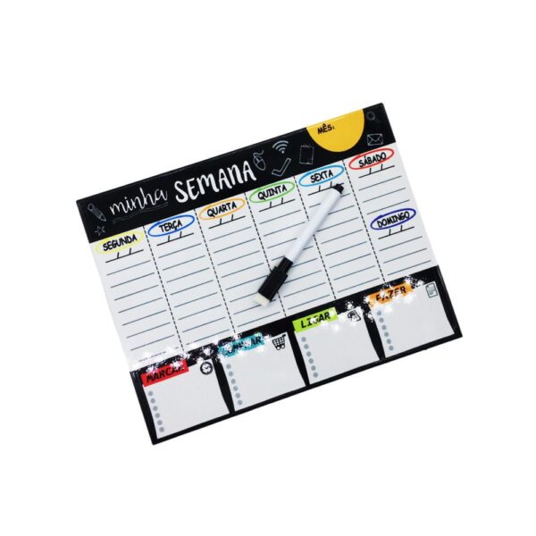 Quadro Para Planejamento Semanal Magnetico Em Metal