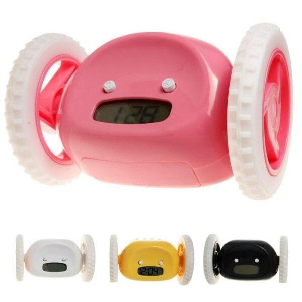 Relógio Despertador Digital Clocky com Rodinhas e Som Alto