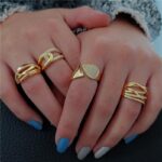 ANEL CRAVEJADO  BANHADO A OURO (01010330) - Imagem 2