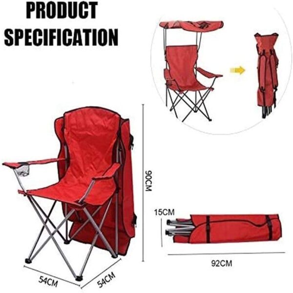 CADEIRA COM GUARDA SOL PESCA PRAIA CAMPING BANQUETA DOBRAVEL GRANDE PORTA COPO DIRETOR 2 EM 1 MULTIUSO