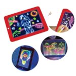 LOUSA MAGICA DE DESENHOS 30 ATIVIDADES NEON 3D LED QUADRO ILUMINADO INFANTIL KIT COMPLETO 3 CANETAS TABLET CRIANÇA AVISO - Imagem 3