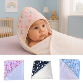 Toalha de Banho Bebê Céu Forro Fralda com Capuz 70x70cm