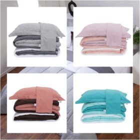 Kit 7 Pçs Edredom Casal King Colorful Linho E Hipercal 400