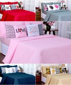 Kit 8 Pçs Cobre Leito Casal Queen Liberty Com Lençol E