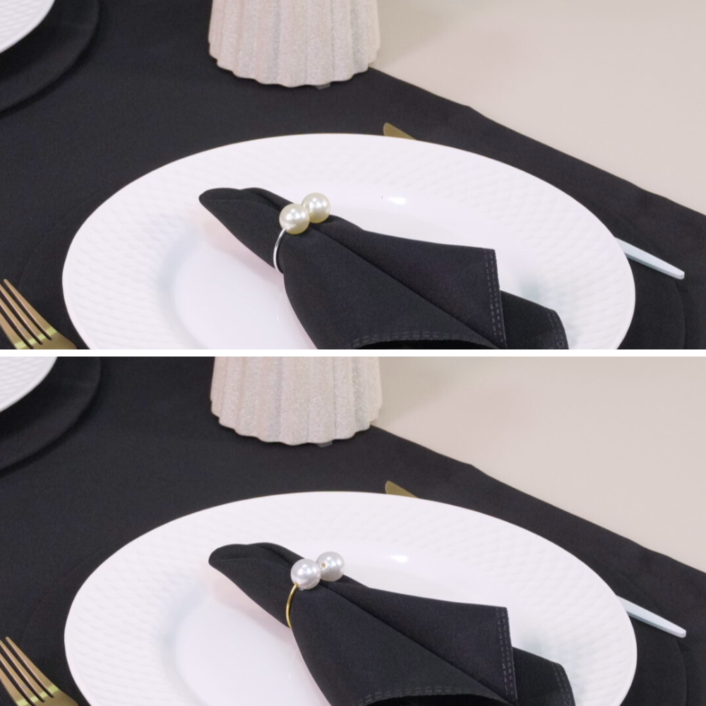 Kit 7 Pçs 2 Lugares Mesa Posta Completo Basic Pérola Preto 1 Kit 7 Pçs 2 Lugares Mesa Posta Completo Basic Pérola Preto