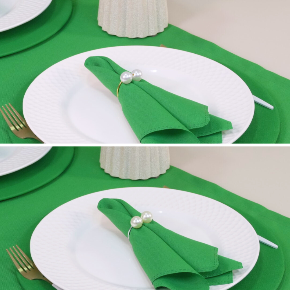 Kit 7 Pçs 2 Lugares Mesa Posta Completo Basic Pérola Verde 1 Kit 7 Pçs 2 Lugares Mesa Posta Completo Basic Pérola Verde