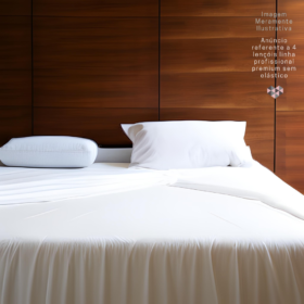 Kit 4 Pçs Lençol Avulso sem Elástico Solteiro Especial Profissional Premium 180 Fios 2,45x1,80m