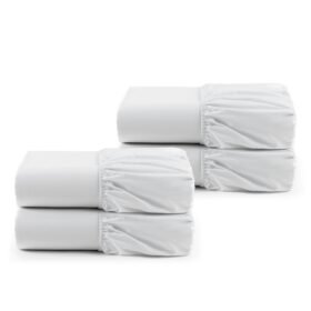 Kit 4 Pçs Lençol Avulso com Elástico Solteiro Profissional Premium 180 Fios 1,90x0,90x0,25m