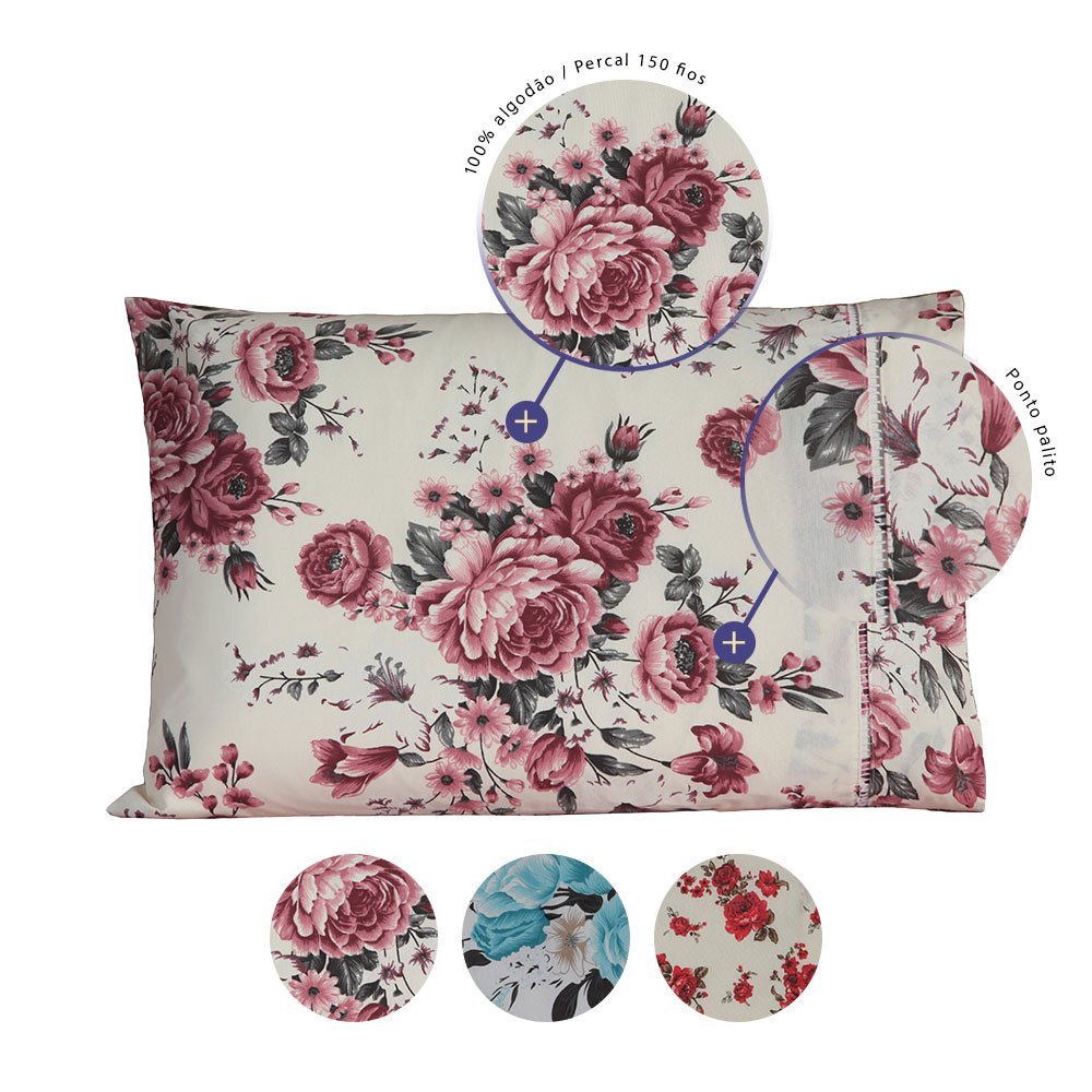 Fronha Esmeralda Percal 150 Fios 100% Algodão 70x50cm sem Aba 1 Fronha Esmeralda Percal 150 Fios 100% Algodão 70x50cm sem Aba