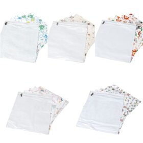 Kit 5 Pçs Saco Organizador Bebê e Infantil Impermeável com Visor e Zíper