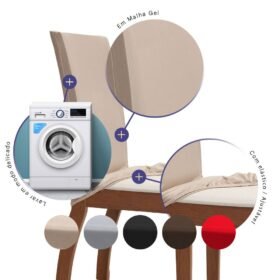 Kit 6 Pçs Capa Protetora de Cadeira 6 Lugares Malha Gel Ajustável