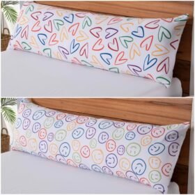 Fronha Travesseiro Corpo Fofuxão Colorê Micropercal 146x46cm sem Aba com Zíper