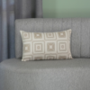 Capa de Almofada Retangular Marrocos Jacquard 55x33cm Dupla Face com Zíper Cáqui 101VED509972