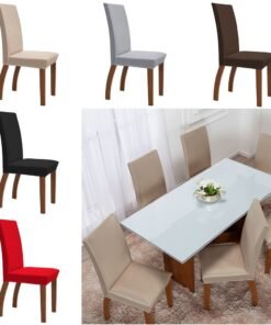 Kit 4 Pçs Capa Protetora de Cadeira 4 Lugares Malha Gel Ajustável