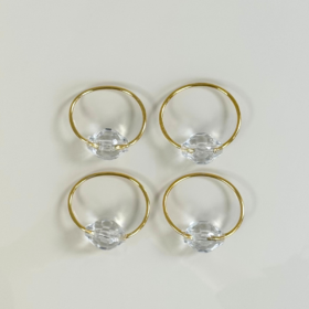 Kit 4 Pçs Anel para Guardanapo 4 Lugares Cristalino 4x3cm Argola