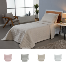 Kit 2 Pçs Cobre Leito Solteiro Soft Dupla Face Matelado